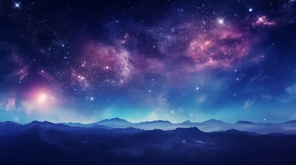 Fototapeta na wymiar A surreal outer space background with distant galaxies and stars