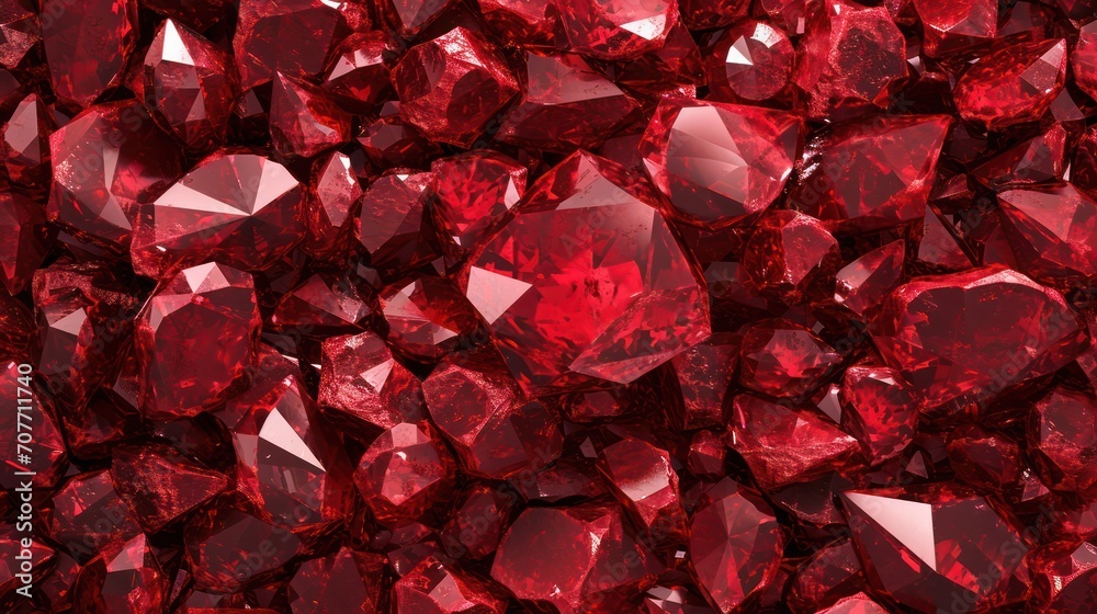 Wall mural texture of a red ruby is beautifully highlighted in this seamless background with a radiant shine - Wall murals