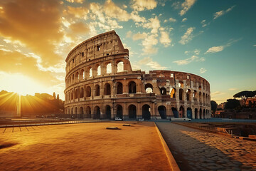 Beautiful image of the famous Roman colosseum - obrazy, fototapety, plakaty