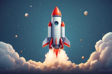 rocket on the moon , Rocket free animated icon - obrazy, fototapety, plakaty