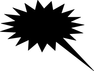 Talk bubble speech icon. Black fill bubble vector illustration design element. Chat on Filled symbol template. Dialogue balloon sticker silhouette isolated on transparent background.