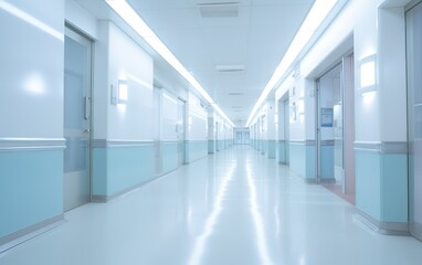 Blur image background of corridor in hospital