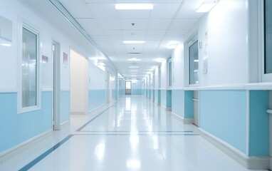 Blur image background of corridor in hospital