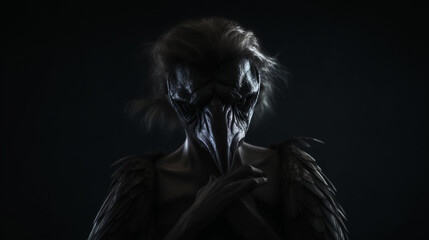 Fictional mythical evil greek creature pale harpy half woman half bird