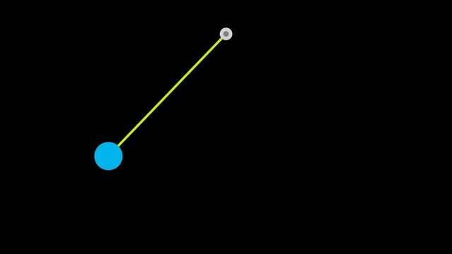 Single pendulum swinging periodically simulated numerically by solving equation of motion. Beauty of physics. Oscilation. 4K