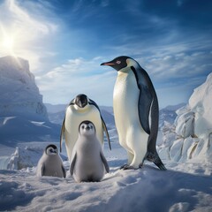 Penguin family. Penguin Day