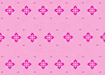 pink background with butterflies and ikat flower