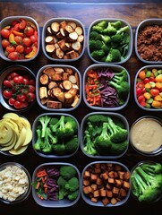Naklejka premium Healthy Eating: Mastering Portion Control with Smart Meal Prep