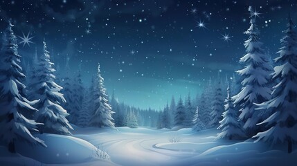 Naklejka premium winter night landscape