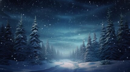 Fototapeta premium winter night landscape