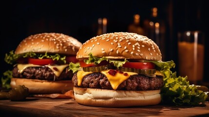 Cheeseburgers made at home