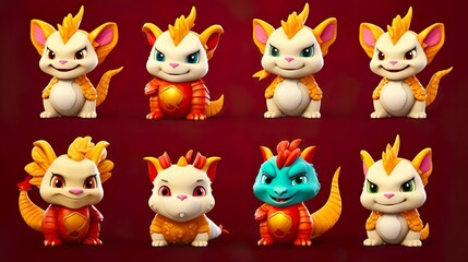 Obraz premium 3D adorable dragon element