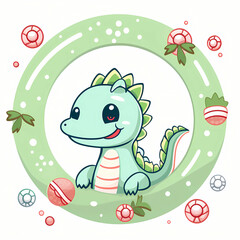 Dragon New Year, A Cartoon Of A Dinosaur