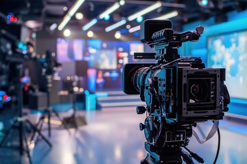 Professional HD video camera At the Studio is broadcast live.