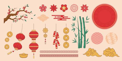 Chinese New Year Decoration Element Background 