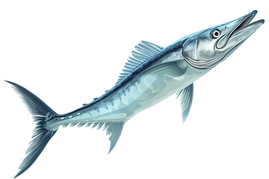 Atlantic wahoo jumping pose