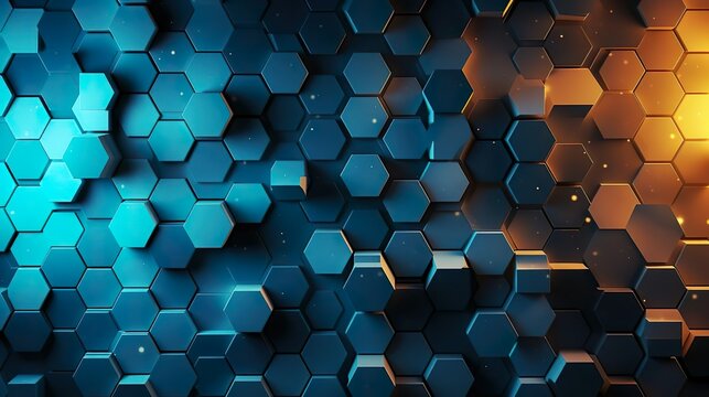 Digital hexagon abstract