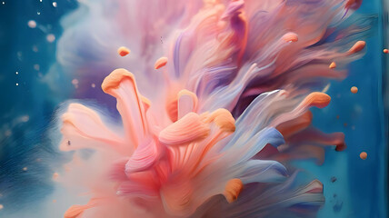 Colorful paint splash in water. Abstract background.