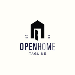 Open Home Logo Design Template Vector Illustration