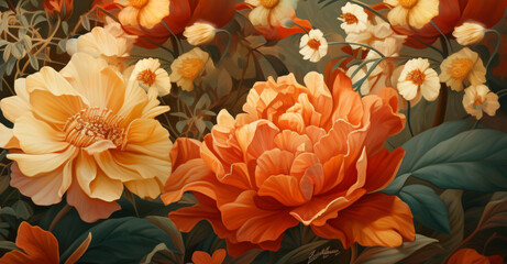 Ethereal Floral Elegance in Bloom -Background design