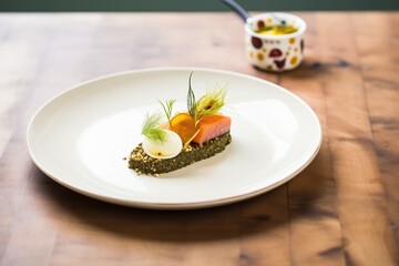 pumpernickel with cream cheese, smoked salmon, dill