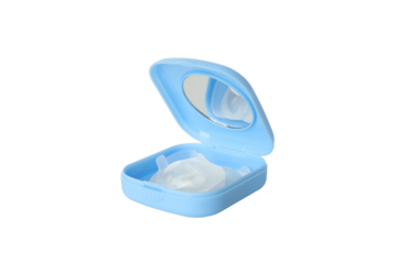 PNGContact lenses for eyes with a container for their storage, isolated on white background