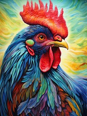 Country Rooster Image: Farm Animal Crow