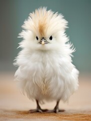 Adorable Fluffy Silkie Chicken: Cute Farm Animal in Vibrant Colors
