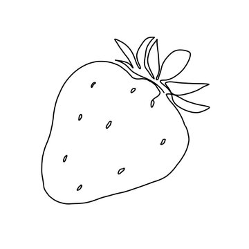 recommend clip art: Strawberry continuous single line art drawing. Strawberry fruit minimal art style. Strawberry fruit continuous line art illustration