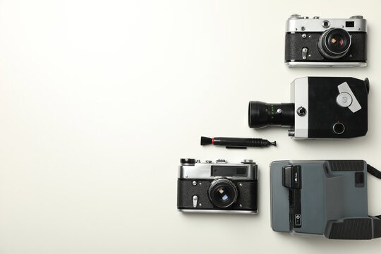 Retro cameras, shooting on retro cameras concept