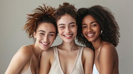 Obraz premium Portrait of three multiethnic models. 