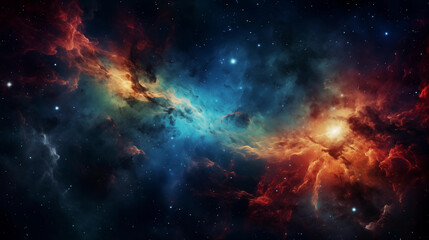 Fototapeta na wymiar Galaxy background illustration. Space scene with planets, stars, galaxies and Nebula