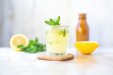 Fototapeta premium limoncello cocktail with mint and lemon slice