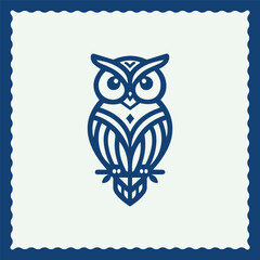 Owl silhouette logo style illustration