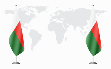 Madagascar and Madagascar flags for official meeting