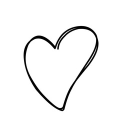 Hand drawn heart. Design element for Valentine's day.