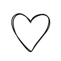 Hand drawn heart. Design element for Valentine's day.