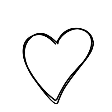 Hand drawn heart. Design element for Valentine's day.