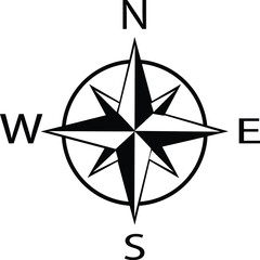 Compass icons vector isolated on transparent background. Compass symbol. Wind rose sign. North, South, East, West. Vector, Wind Rose Compass Navigation Icons, travel symbol, silhouette flat vector.