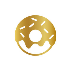 golden donut sign, golden donut icon, golden donut vector, Donut, Sweets, Baking, Food, Tasty, Bun, Yummy, Icon, Rosy, Cake