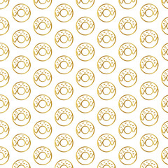 golden donut pattern, gold donut seamless pattern, gold  dessert pattern, isolated background, Donut, Sweets, Baking, Food, Tasty, Bun, Yummy, Icon, Rosy, Cake