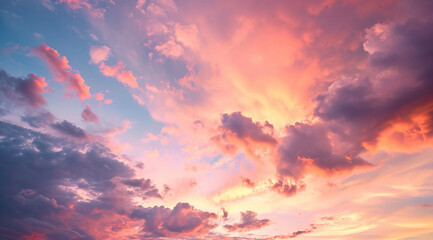Fototapeta na wymiar Scenic sunset skies over Caribbean islands