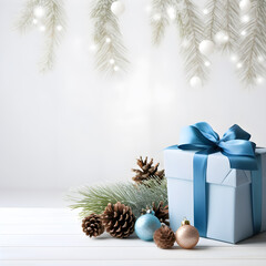 Fototapeta na wymiar Holiday gifts, New Year's magic, created by AI