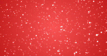 Elegant simple attractive happy festive holiday season background. Particle bokeh glossy smooth glittering white circles flying forward towards screen luxury deluxe backdrop.