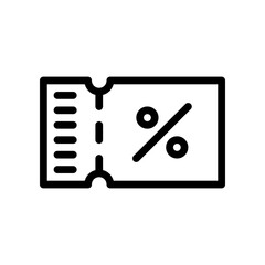 discount ticket line icon