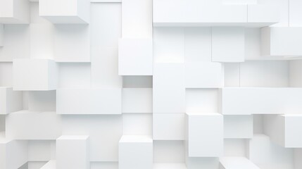 Abstract 3D rendering of white cubes. Futuristic background with geometric shapes.