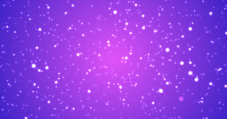 Elegant simple attractive happy festive holiday season background. Particle bokeh glossy smooth glittering white circles flying forward towards screen luxury deluxe backdrop.