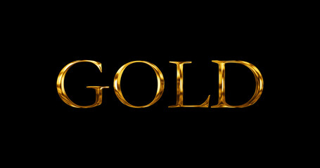 Cinematic title opener intro outro GOLD text typographic lettering.Glowing glittering illuminating gold metallic luxury ornament text overlay effect in black minimalistic simplicity.