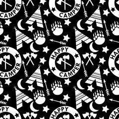 Happy Camper seamless pattern repeat pattern 