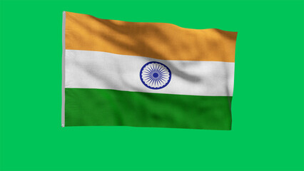 High detailed waving flag of India. National India flag. Asia. 3D illustration.